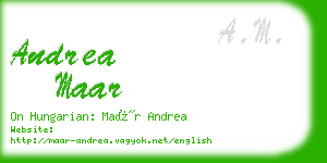 andrea maar business card